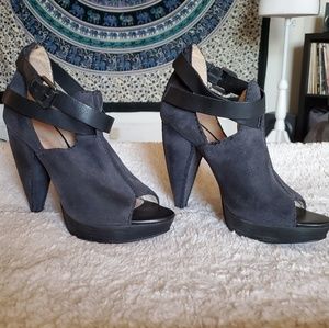 NWT All Saints Portia Suede Platform Heels